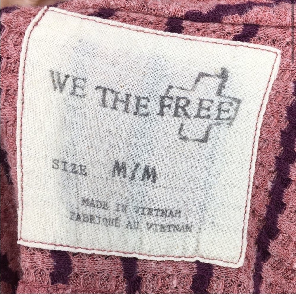 Free People We The Free Auntie Em Thermal Waffle Peplum Long Sleeve Pink… - Picture 6 of 6